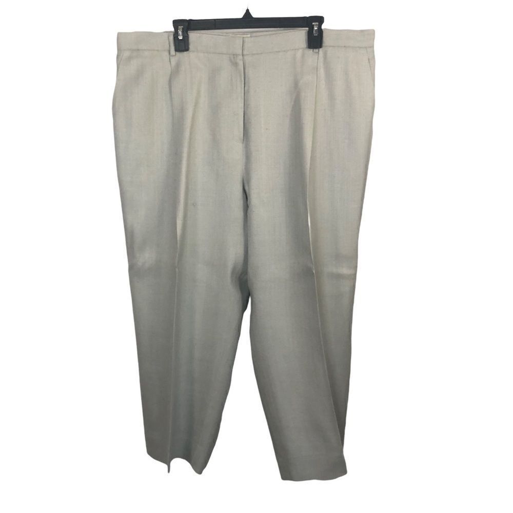 Neiman Marcus Silk Dress Pants Plus Size Fully Lined Ice Blue Grey Size 24
